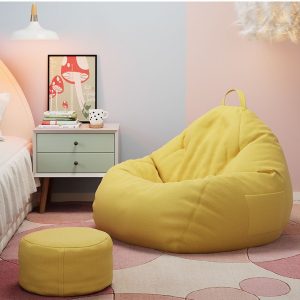 Bean Bag Sofa - Trendy Plush Ultra Soft Bean Bag for Adults, Teens and Kids -  with Removable and Washable Cover, Comes with a FREE footstool