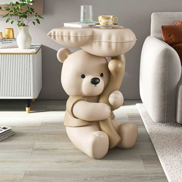 Cute Bear Coffee Table and Bedside Table, Available in Two Colors - 图片 5
