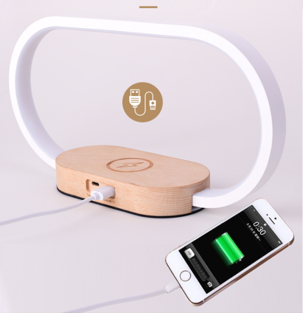 Bedside Lamp with USB Port,Bedroom Lamp with 10W Fast Wireless Charger, Nightstand Lamp with Clock, Dimming & 3 Color Modes - 图片 3