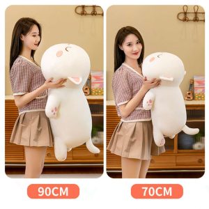 Cute Peach Kitten Plush Toy Stuffed Animal Pet Kitty Soft Anime Cat Plush Pillow 可爱的桃子小猫毛绒玩具填充动物宠物猫柔软的动漫猫毛绒枕头