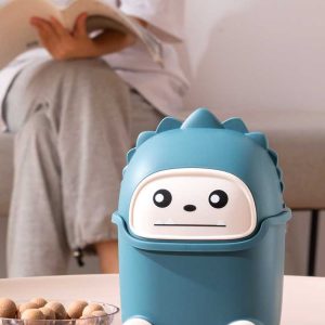 Little Monster 迷你桌面垃圾桶（带盖） - 小型家庭办公桌面储物箱