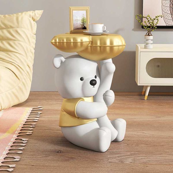 Cute Bear Coffee Table and Bedside Table, Available in Two Colors - 图片 3