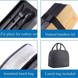 INS Style 日式便当盒套装，双层，大容量，微波炉安全型，塑料食品储藏盒
