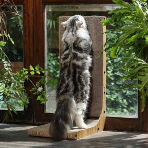 猫抓板，70 CM L 形壁挂式猫抓板，带球的室内猫抓板玩具，大尺寸