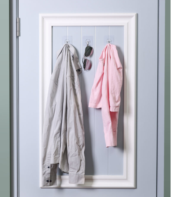 Heavy-Duty Adhesive Wall Hooks - Transparent, No-Drill, Damage-Free Hooks for Dorm and Home Use - 图片 5