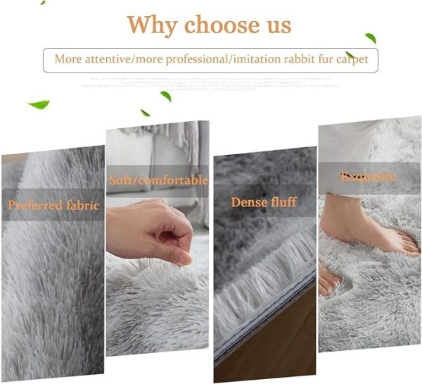 Area Rugs Soft Fluffy Carpet for Bedrooms, Living Room, Boys Room, Girls Room, Play Room Modern Home Decor Non-Slip, - 图片 5