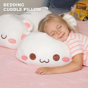 Cute Peach Kitten Plush Toy Stuffed Animal Pet Kitty Soft Anime Cat Plush Pillow 可爱的桃子小猫毛绒玩具填充动物宠物猫柔软的动漫猫毛绒枕头