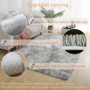 Area Rugs Soft Fluffy Carpet for Bedrooms, Living Room, Boys Room, Girls Room, Play Room Modern Home Decor Non-Slip,