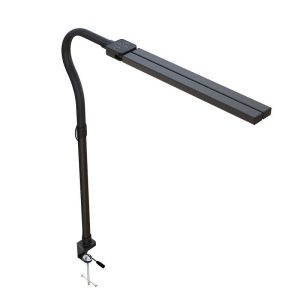 Led Desk Lamp for Office Home - Eye Caring Architect Lamp with Clamp, Dual Screen Computer Monitor Gooseneck Smart Light: 24W 5 Color Flexible Adjustable Lighting