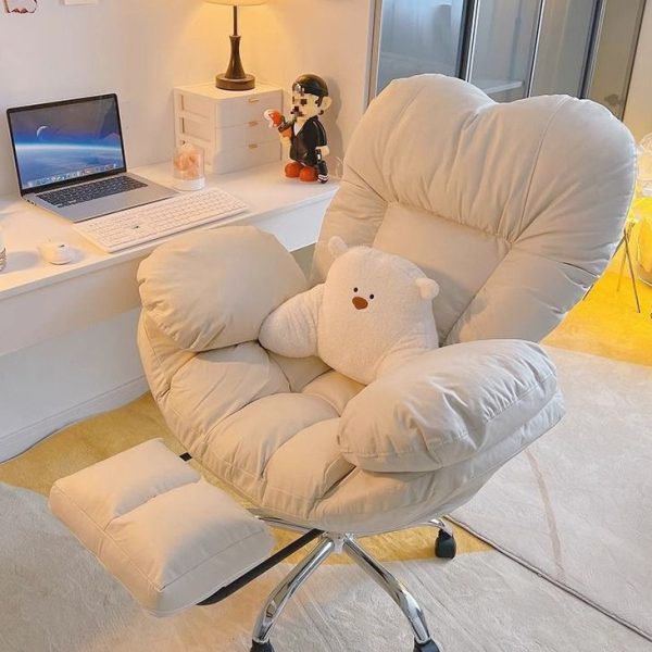 INS Style Ergonomic High-Back Recliner Office Chair with Adjustable Backrest and Footrest, Anti-Stain Fabric, and Full-Body Support for Work, Gaming, and Relaxation - 图片 3