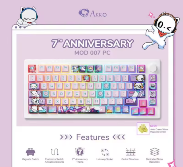 AKKO 7 周年 MOD 007 PC 机械式办公游戏霍尔效应磁性键盘