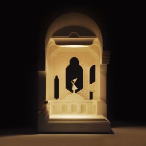 Aromatherapy Pantheon Architectural Plaster Melting Candle Lamp Night Light  -With Adjustable Brightness and Compatibility for Premium Candle Brands