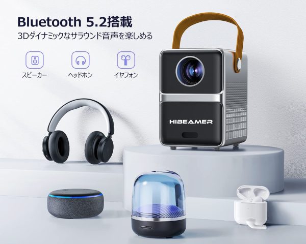 Mini Projector with 5G WiFi and Bluetooth, 1080P Portable Projecteur, Outdoor Movie Projector, 300" Screen, Home Theater Projector Compatible with iOS/Android/TV Stick/HDMI/PS5 - 图片 4