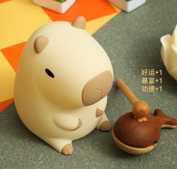 Cute Capybara Night Lights, Attivolife Animal Soft Silicone Touch LED Lamp with Dimmable & Timer, Portable Rechargeable Nursery Bedside Bedroom Table Decor - 图片 8