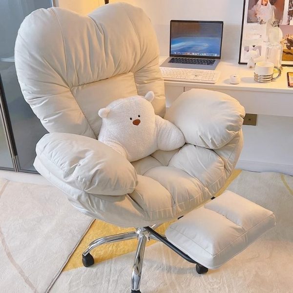 INS Style Ergonomic High-Back Recliner Office Chair with Adjustable Backrest and Footrest, Anti-Stain Fabric, and Full-Body Support for Work, Gaming, and Relaxation - 图片 2