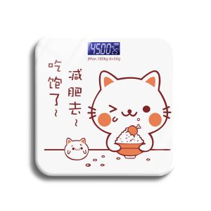 可爱 Instagram 风格智能家用体重秤，带钢化玻璃，电子体重秤，可充电，设计可爱