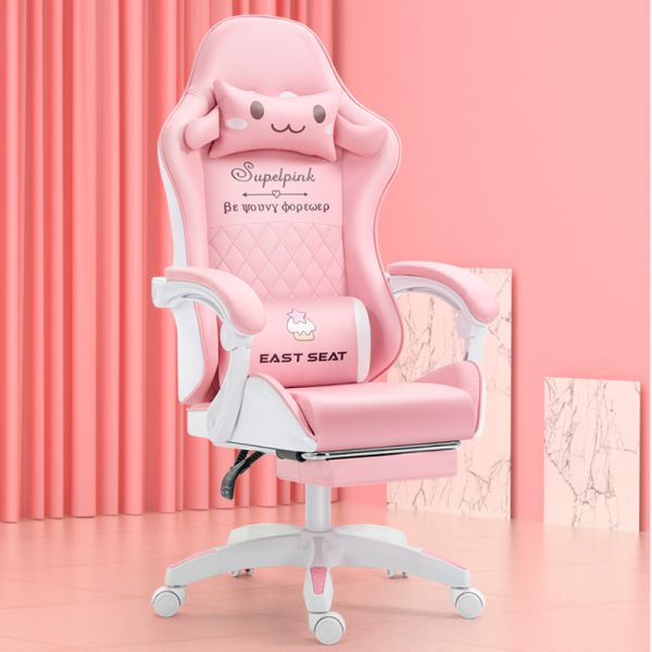 Premium Ergonomic Cute Gaming Chair with Adjustable Recline, Armrests, and Supportive Cushioning for Enhanced Comfort - 图片 3