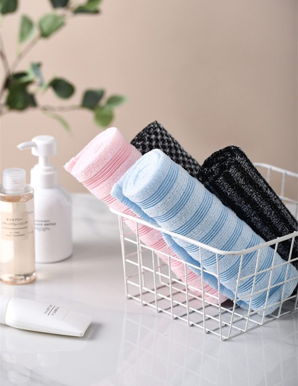 Trendy Japanese Exfoliating Back Scrubber, Body Back Scrubber Towel for Shower, Exfoliating Bath Wash Scrub Cloth Washcloth Washer for Exfoliation, Body Scrubbing Brush Loofah Exfoliator - 图片 4