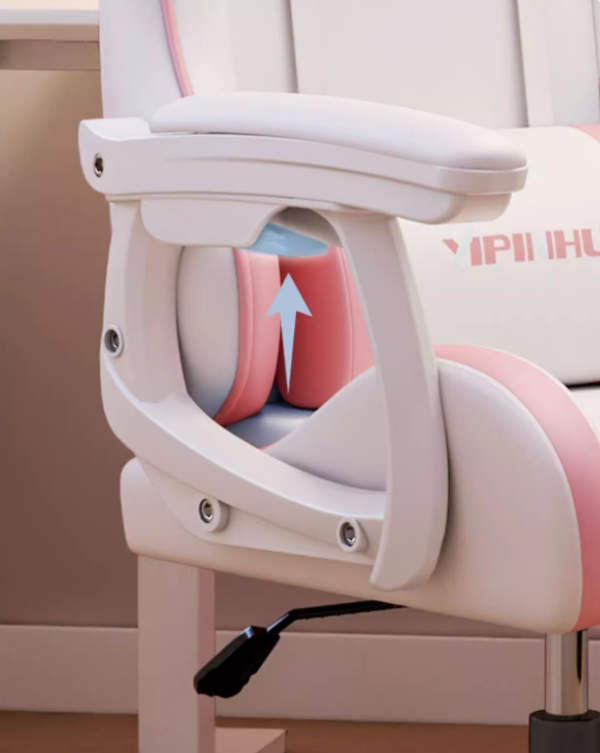 Premium Gaming Chair with Foot Rest And Shoulder & Lumbar Support, Ergonomic Computer Chair with Footrest and Head Rest, Pink - 图片 4