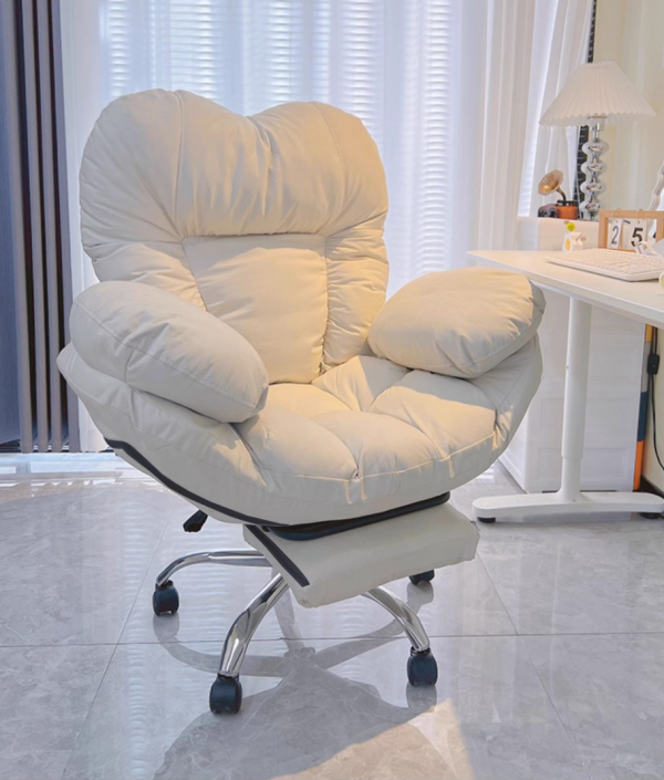 INS Style Ergonomic High-Back Recliner Office Chair with Adjustable Backrest and Footrest, Anti-Stain Fabric, and Full-Body Support for Work, Gaming, and Relaxation - 图片 5