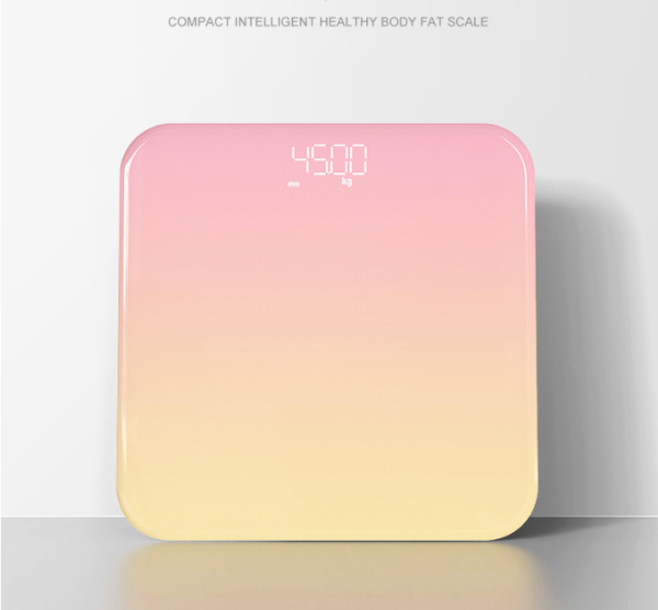Pink Fade Color Smart Bluetooth Body Fat Scale, Rechargeable and Precise Home Weight Scale - 图片 2