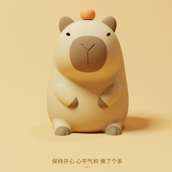 Cute Capybara Night Lights, Attivolife Animal Soft Silicone Touch LED Lamp with Dimmable & Timer, Portable Rechargeable Nursery Bedside Bedroom Table Decor - 图片 3