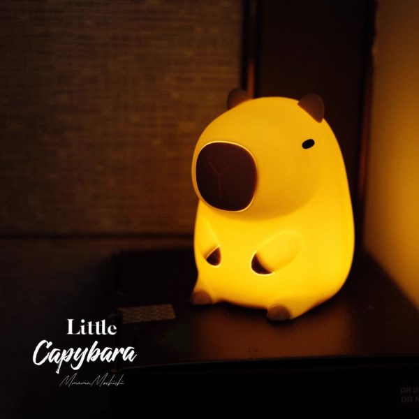 Cute Capybara Night Lights, Attivolife Animal Soft Silicone Touch LED Lamp with Dimmable & Timer, Portable Rechargeable Nursery Bedside Bedroom Table Decor - 图片 4