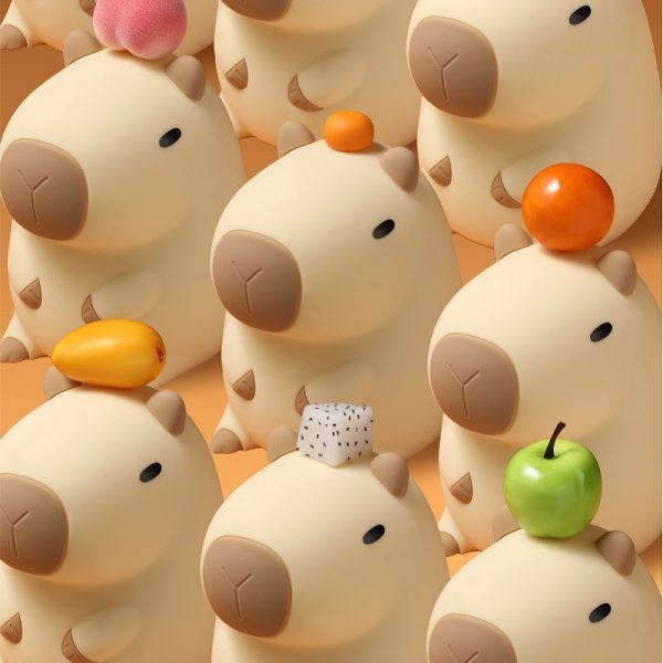 Cute Capybara Night Lights, Attivolife Animal Soft Silicone Touch LED Lamp with Dimmable & Timer, Portable Rechargeable Nursery Bedside Bedroom Table Decor - 图片 5