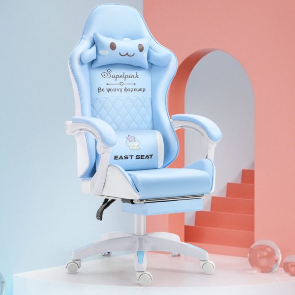 Premium Ergonomic Cute Gaming Chair with Adjustable Recline, Armrests, and Supportive Cushioning for Enhanced Comfort - 图片 2
