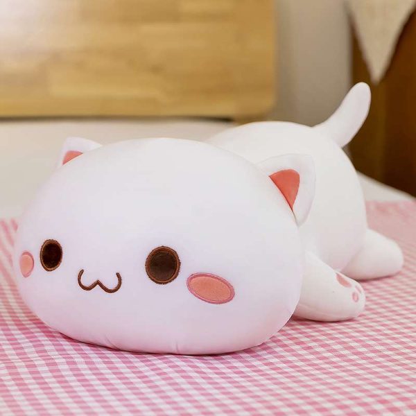 Cute Peach Kitten Plush Toy Stuffed Animal Pet Kitty Soft Anime Cat Plush Pillow - 图片 6