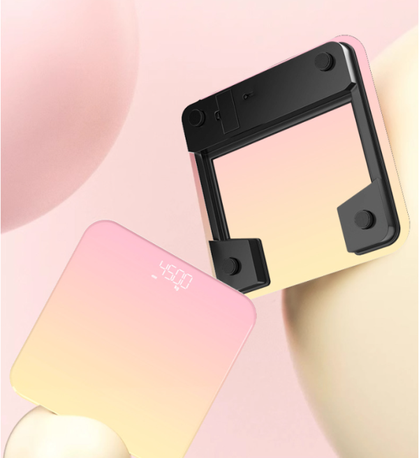 Pink Fade Color Smart Bluetooth Body Fat Scale, Rechargeable and Precise Home Weight Scale - 图片 5