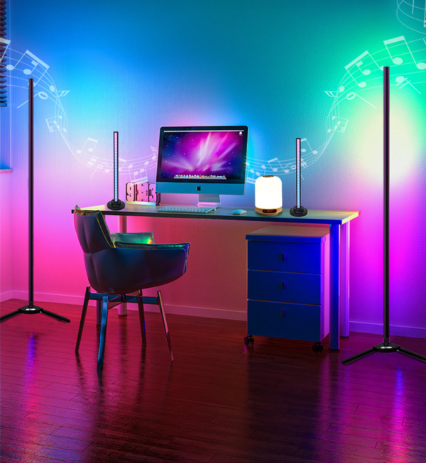 RGB Floor Lamp, Smart Standing Lamp Compatible with Alexa, RGBIC Bedroom Lamp with App Control, Color Changing LED Lamp for Living Room, Bedroom - 图片 4