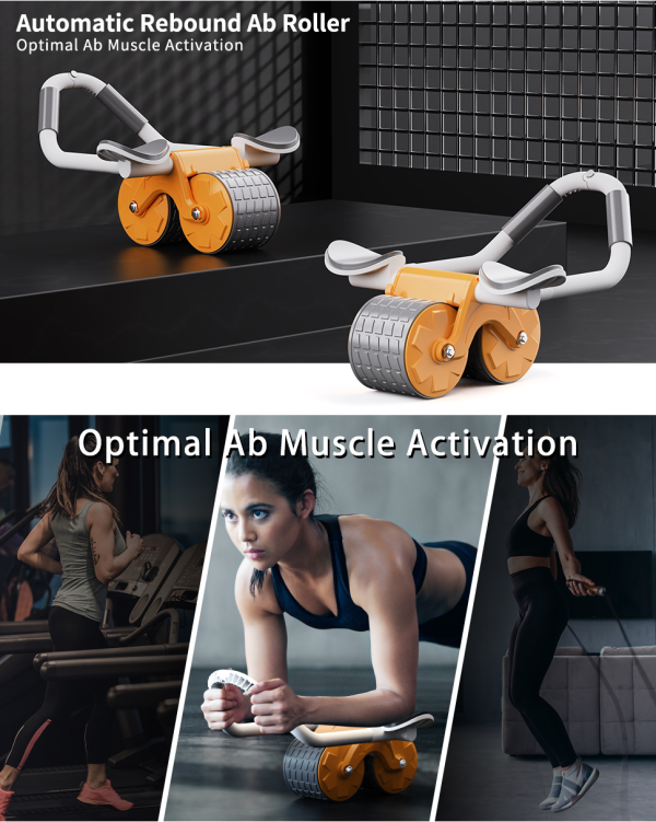 Elbow Support Ab Roller with Automatic Rebound - Home Fitness Equipment for Core and Abs Workout - Available in Three Colors - 图片 2