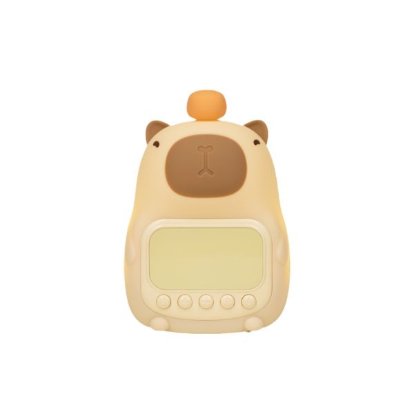 Kapybara Silicone Alarm Clock Night Light Rechargeable Dimmable Tap LED Lamp - 图片 7
