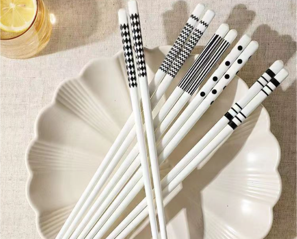 Hepburn Style High-End Premium Ceramic Chopsticks Set, Anti-Slip, Anti-Mold, One Pair Per Person, INS Style, Gift Box - 图片 5