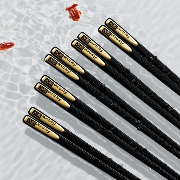 New Luxury Kitchen Utensil Set - 10 Pairs of High-Quality Household Chopsticks - Made with High Quality Alloy - 图片 7