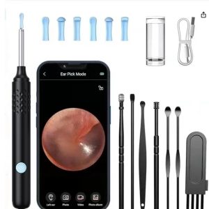配备 800 万像素摄像头、Wi-Fi 连接和 LED 灯的高分辨率可视耳部清洁套装