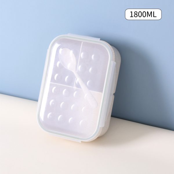 INS Style Lunch Box - Large Capacity Microwave Safe Bento Box for Students and Office Workers Made with Wheat Straw Material - 图片 5