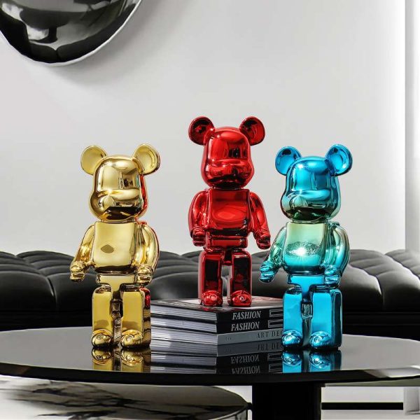 Fashion Bedroom Living Room Home Decoration Bear Sculpture Electroplating Violent Bear Ornament Living Room Light Luxury high-end TV Cabinet Decoration - 图片 2