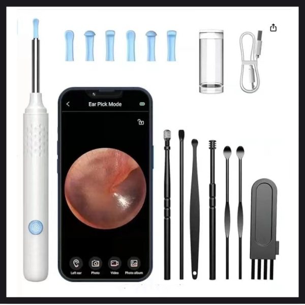 High-Resolution Visual Ear Cleaning Kit with 8MP Camera, Wi-Fi Connection, and LED Lights - 图片 4