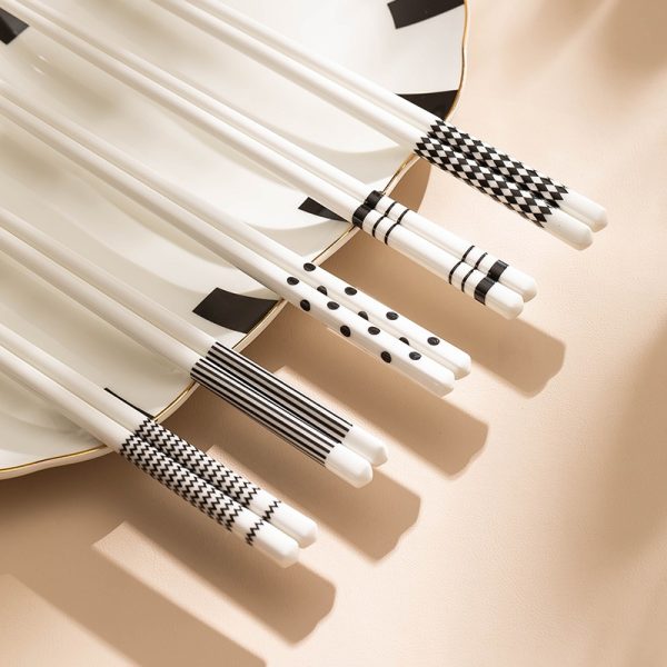 Hepburn Style High-End Premium Ceramic Chopsticks Set, Anti-Slip, Anti-Mold, One Pair Per Person, INS Style, Gift Box - 图片 2