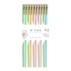 新款豪华厨房用具套装 - 10 双高品质家用筷子 - 高品质合金制成
