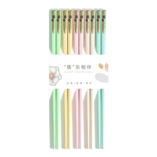 New Luxury Kitchen Utensil Set - 10 Pairs of High-Quality Household Chopsticks - Made with High Quality Alloy - 图片 3