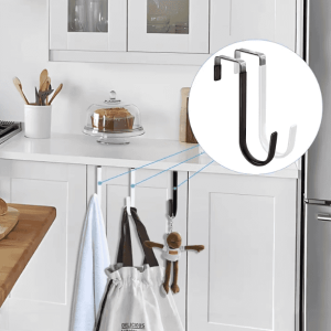 4 PCS Non-Drilling Creative Door Hook - Anti-Slip Rubber Coating for Home Use, Wreath Hanger Single Movable Hook for Clothes and Hats - Packs of 4