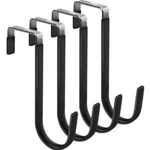 4 PCS Non-Drilling Creative Door Hook - Anti-Slip Rubber Coating for Home Use, Wreath Hanger Single Movable Hook for Clothes and Hats - Packs of 4