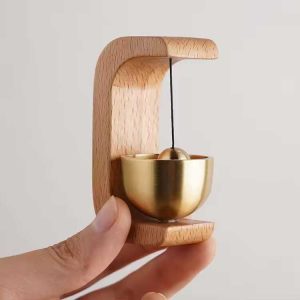 Wooden Door Bell | Magnetic Doorbell Attached For Business,Decorative Wooden Door Bells Hanging,Unique Lightweight Doorbell For Store Doorbells And Wall Mounted Store Cabinet Decoration (Black Walnut)
