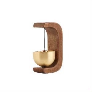 Wooden Door Bell | Magnetic Doorbell Attached For Business,Decorative Wooden Door Bells Hanging,Unique Lightweight Doorbell For Store Doorbells And Wall Mounted Store Cabinet Decoration (Black Walnut)