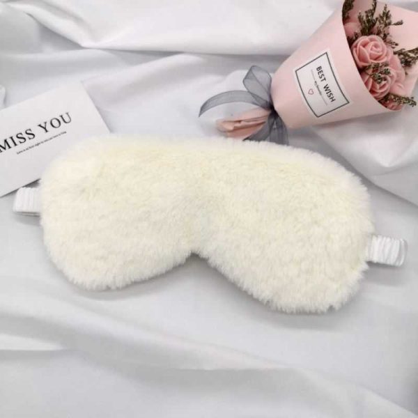 Plush Eye Mask, 2 Pcs Colorful Plush Soft Sleeping Blindfold Eye Cover Fluffy and Furry Eye Cover for Women Girl Eye Protection, Sleep Over Party Supplies - 图片 3