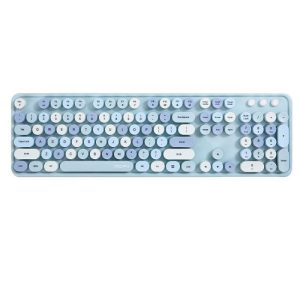 Wireless Keyboard and Mouse Combo, Milk Tea 104 Keys Full-Sized 2.4 GHz Round Keycap Colorful Keyboards, USB Receiver Plug and Play, for Windows, Mac, PC, Laptop, Desktop