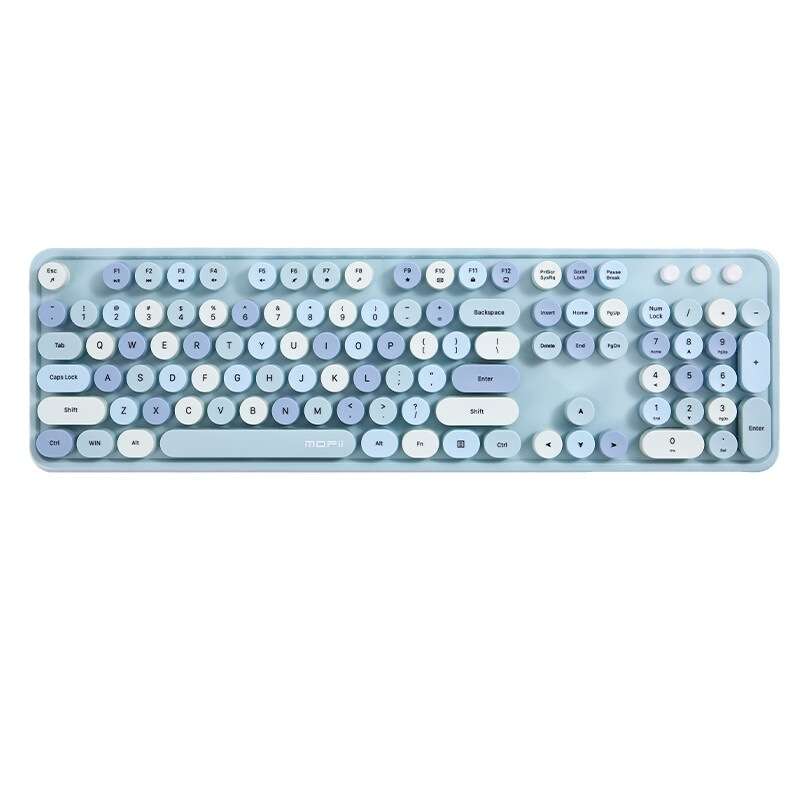 Wireless Keyboard and Mouse Combo, Milk Tea 104 Keys Full-Sized 2.4 GHz Round Keycap Colorful Keyboards, USB Receiver Plug and Play, for Windows, Mac, PC, Laptop, Desktop - 图片 6